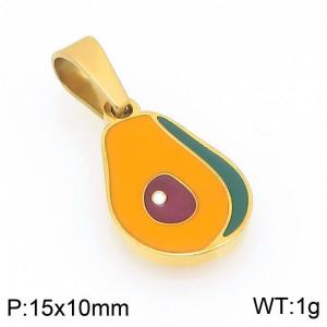 Gold-Plated Stainless Steel Avocado Pendant - KP117113-Z