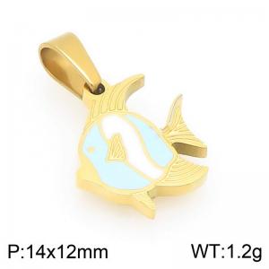 Gold-Plated Stainless Steel Sunfish Pendant - KP117114-Z