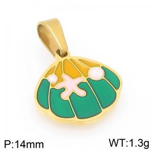 Gold-Plated Stainless Steel&Pearls Shell Pendant - KP117115-Z