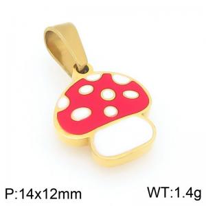 Gold-Plated Stainless Steel Mushroom Pendant - KP117116-Z