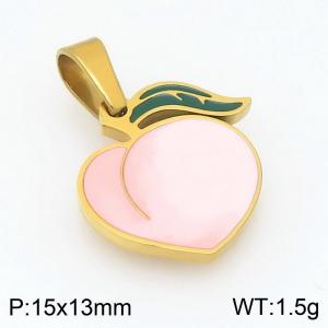 Gold-Plated Stainless Steel Peach Pendant - KP117120-Z
