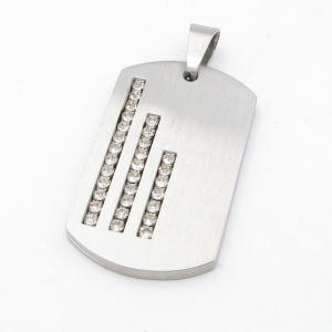 Stainless Steel Stone & Crystal Pendant - KP117163-HR