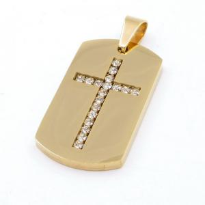 Stainless Steel Stone & Crystal Pendant - KP117303-HR