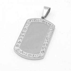 Stainless Steel Stone & Crystal Pendant - KP117315-HR