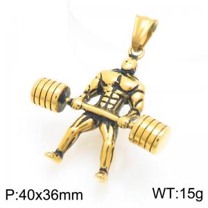 Stainless Steel Gold-plating Pendant - KP117758-LU
