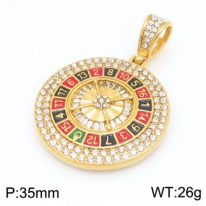 Stainless Steel Stone & Crystal Pendant - KP117853-MZOZ