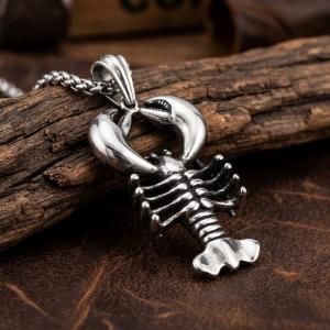 Men's Stainless Steel Cast Lobster Pendant Punk Style Jewelry - KP117945-KJX