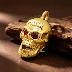 Stainless steel skull pendant punk style jewelry - KP117955-KJX