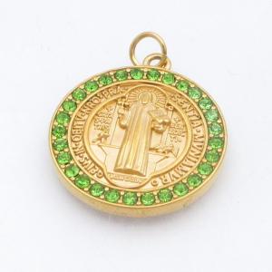 Stainless Steel Stone & Crystal Pendant - KP117968-FA