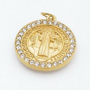 Stainless Steel Stone & Crystal Pendant - KP117970-FA