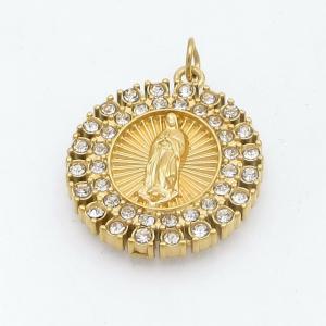 Stainless Steel Stone & Crystal Pendant - KP117973-FA