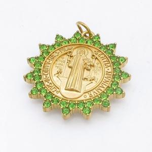 Stainless Steel Stone & Crystal Pendant - KP117974-FA