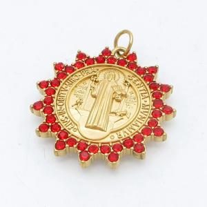 Stainless Steel Stone & Crystal Pendant - KP117975-FA