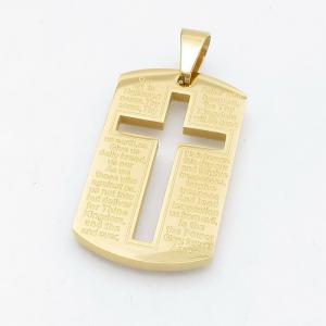 Stainless Steel Cross Pendant - KP118036-HR