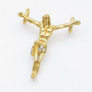 Stainless Steel Stone & Crystal Pendant - KP118041-KD