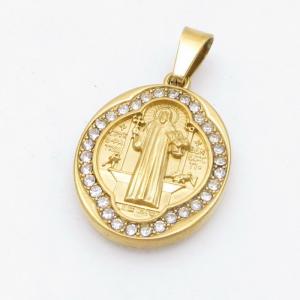 Stainless Steel Stone & Crystal Pendant - KP118043-KD