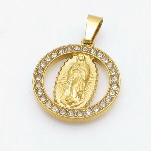 Stainless Steel Stone & Crystal Pendant - KP118044-KD