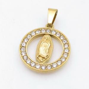 Stainless Steel Stone & Crystal Pendant - KP118046-KD