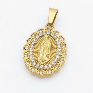 Stainless Steel Stone & Crystal Pendant - KP118048-KD