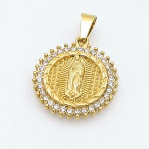 Stainless Steel Stone & Crystal Pendant - KP118049-KD