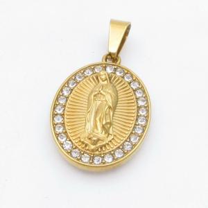 Stainless Steel Stone & Crystal Pendant - KP118072-KD