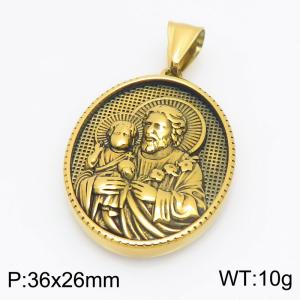 Stainless Steel Gold-plating Pendant - KP118104-GSD