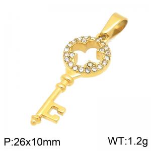 Stainless Steel Stone & Crystal Pendant - KP118256-Z