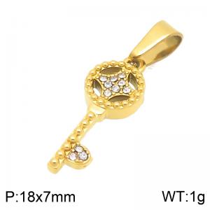 Stainless Steel Stone & Crystal Pendant - KP118257-Z