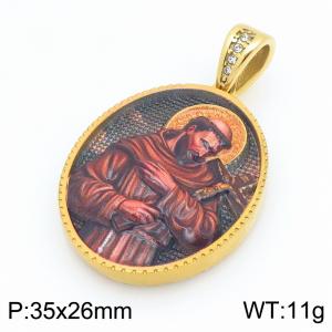 Stainless Steel Gold-plating Pendant - KP118268-GC