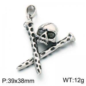 Stainless Skull Pendants - KP118533-LU