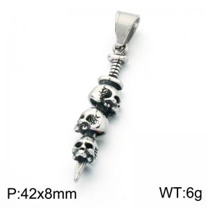 Stainless Skull Pendants - KP118576-LU