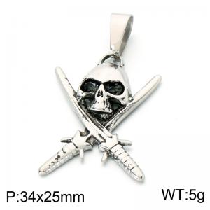 Stainless Skull Pendants - KP118627-LU