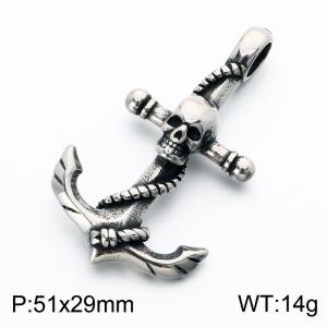 Stainless Skull Pendants - KP118807-LU