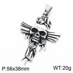 Stainless Skull Pendants - KP118859-LU