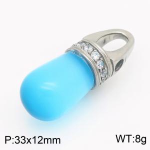 Stainless Steel Stone & Crystal Pendant - KP119047-TOM