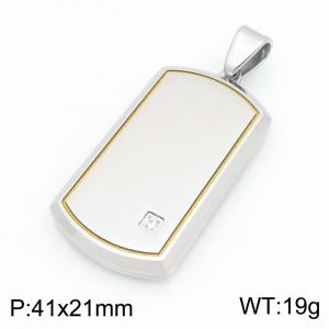 Stainless steel jewelry square plate pendant - KP119687-HR