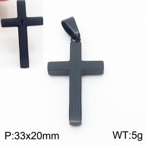 Stainless steel religious cross plated black ins style versatile pendant - KP119914-HR