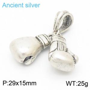 Stainless Steel Power Boxing Fist Pendant Fashion Ancient Silver Color - KP120014-KJX