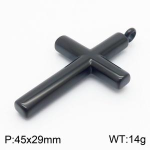 Stainless steel black cross pendant - KP120073-K