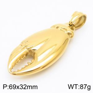 18k Gold Plated Titanium Steel Crab Claw Accessories Stainless Steel Diy Charms - KP120340-KJX