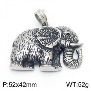 European and American fashion stainless steel creative elephant animal versatile temperament retro pendant - KP120358-KJX