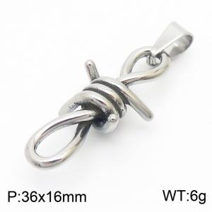 Wrapped 8-shaped stainless steel pendant - KP120369-Z