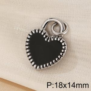 Stainless steel peach heart pendant - KP120377-Z