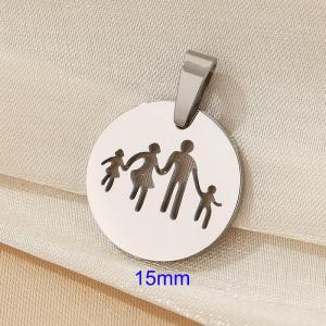 Stainless steel family of four round pendant - KP120380-Z