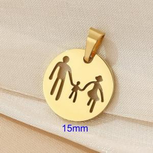 Stainless steel family of three round pendant - KP120381-Z
