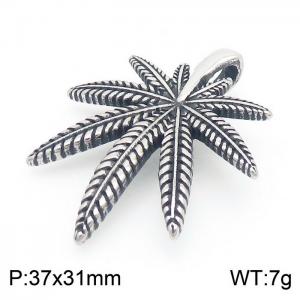 Fashionable and personalized stainless steel creative geometric maple leaf men's retro pendant - KP130373-MZOZ