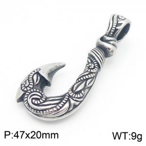 Fashionable and personalized stainless steel creative pattern fish hook men's retro pendant - KP130377-MZOZ