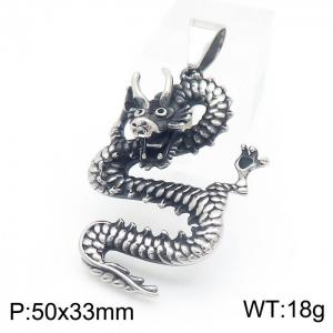 European and American fashion stainless steel animal domineering dragon god retro pendant - KP130386-MZOZ