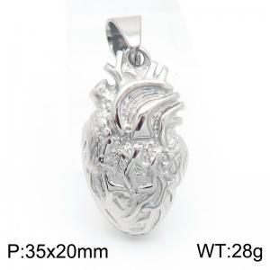 Personality High Quality Silver Color Titanium Steel Heart Pendant Creative Jewelry - KP130475-MZOZ