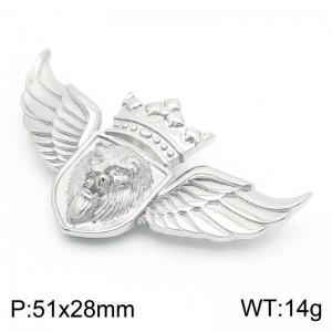 Hip Hop Lion Head Shield Pendant Stainless Steel Wing Pendant Men's Custom Jewelry - KP130483-MZOZ